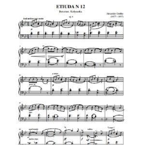 Gedike A. Etiuda N 12 op. 6